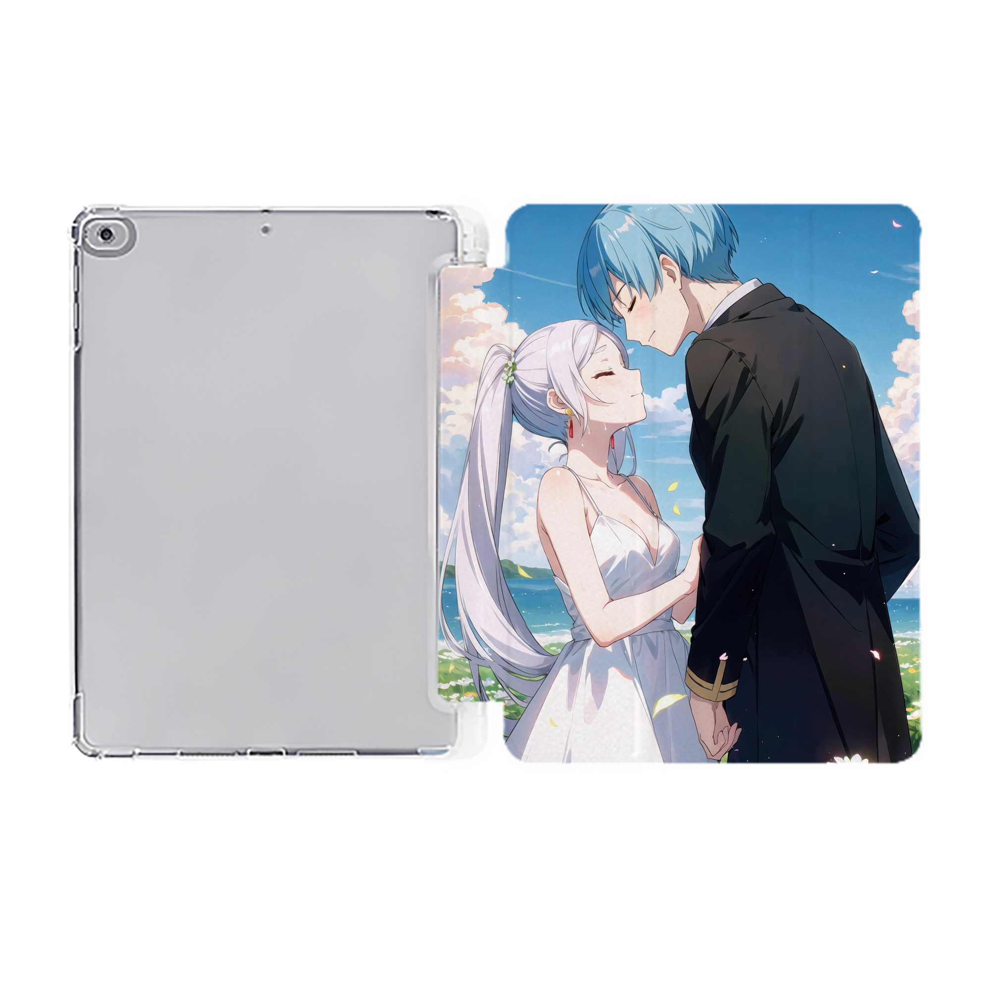 （画像用） 葬送のフリーレン Frieren IPad ケース ペン収納付き 三つ折りスタンド PUレザー×シリコン 対応機種9.5/10.5/10.9インチ